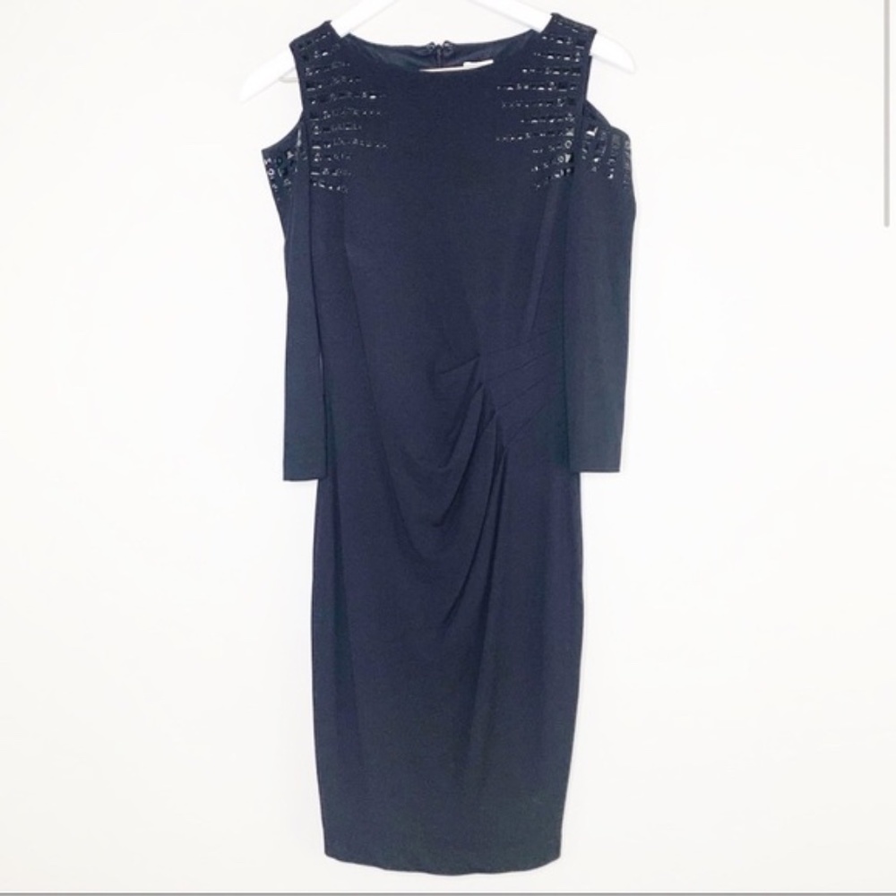 CACHÉ Black Formal Studded Long Sleeve Dress 2